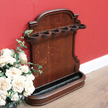 Load image into Gallery viewer, x SOLD Antique French Umbrella Holder, French Oak 5 Hole Umbrella, Cane Walking Stick B10577