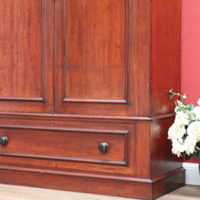 Load image into Gallery viewer, x SOLD Antique Australian Cedar Gentleman's Press, 2 Door Wardrobe Blanket Box Base B10741