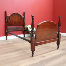 Load image into Gallery viewer, x SOLD Antique Australian Cedar Single Carved Bed, Head, Foot and rails B10732