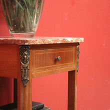 Load image into Gallery viewer, x SOLD Antique French Lamp Table, French Bedside Table. Marble, Walnut and Gilt Brass B11076
