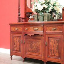 Load image into Gallery viewer, x SOLD Antique English Sideboard, Walnut Mirror Back Sideboard Cabinet Cupboard. B9875