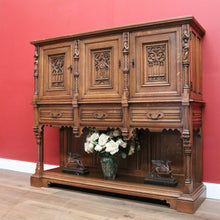 Load image into Gallery viewer, x SOLD Antique Belgium Gothic Sideboard, Sacrament Cabinet, 3 Door Drawer Church Chest B10862
