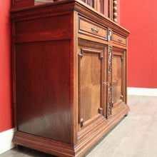 Load image into Gallery viewer, x SOLD Antique French Oak China Cabinet, 2 Height Bookcase with Turned Columns Buffet. B10214