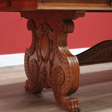 Load image into Gallery viewer, x SOLD Antique French Refectory Table, Twin Pedestal Kitchen or Dining Table, Oak Table B11135