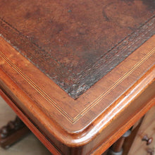 Load image into Gallery viewer, x SOLD Antique English Davenport Desk Walnut and Leather Four Drawer Writing Slope Desk. B11276