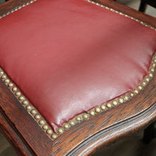 Load image into Gallery viewer, x SOLD Antique French Oak and Burgundy Leather Dining Chairs or Six Kitchen Chairs B11245
