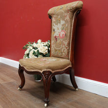 Load image into Gallery viewer, x SOLD Antique English Prayer Chair, Home Worship Kneeler with Tapestry Seat and Back. B11261