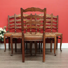 Load image into Gallery viewer, x SOLD Antique French Dining Chairs, Set of 6 Antique French Rush Seat Kitchen Chairs B10546