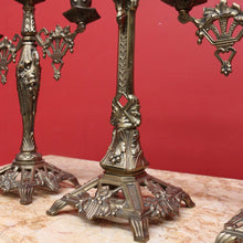 Load image into Gallery viewer, x SOLD Antique French Brass Church Altar Cross Crucifix Trio with Candle Stick Holders B10547