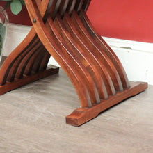 Load image into Gallery viewer, x SOLD Vintage French X Frame Hall Chair, Carved Savonarola Cross Frame Office Chair. B10271