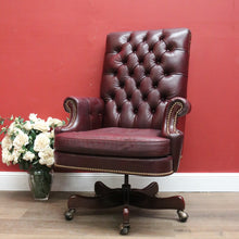 Load image into Gallery viewer, x SOLD Leather Chesterfield Button Back Office Chair Hancock and Moore Leather Armchair. B11283