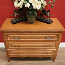 Load image into Gallery viewer, x SOLD Chest of Drawers, Vintage French Chest of Three Drawers Oak Timbers Brass Handle B10924