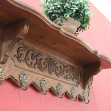 Load image into Gallery viewer, x SOLD Vintage French Oak Coat Rack with 6 Original Brass Coat Hooks, Ready to Hang B10496