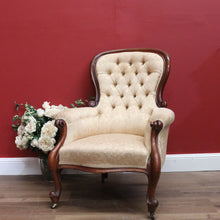 Load image into Gallery viewer, Antique Grandfather Chair, Antique English Mahogany Arm Chair, Grandfather Chair B11016