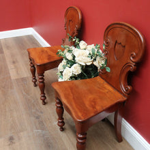 Load image into Gallery viewer, x SOLD Pair of Antique English Mahogany Hall Chairs, English Church Chairs, Shield Back B11108
