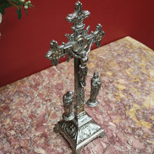 Load image into Gallery viewer, x SOLD Antique French Crucifix, Silver Plate Home Worship Christ on Cross. Religion B11134