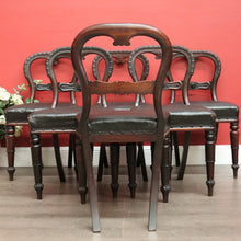 Load image into Gallery viewer, x SOLD Set of 6 Antique English Dining Chairs, Rosewood Dining Chairs Kitchen Chairs. B10325
