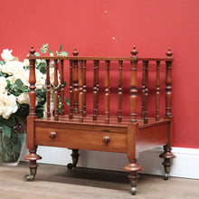 Load image into Gallery viewer, Antique English Music Canterbury , Magazine Holder, with Drawer to Base, Brass B11234