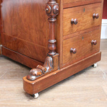 Load image into Gallery viewer, x SOLD Antique English Davenport Desk Walnut and Leather Four Drawer Writing Slope Desk. B11276