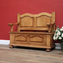 Load image into Gallery viewer, x SOLD Vintage French Hall Seat, Lift lid Shoe Box, Hall Seat Armchair, Chair Storage B10586