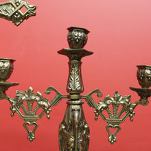 Load image into Gallery viewer, x SOLD Antique French Brass Church Altar Cross Crucifix Trio with Candle Stick Holders B10547