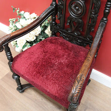 Load image into Gallery viewer, x SOLD Antique French Armchair French Oak Church Chair, Hall Chair, Bedroom Chair Seat B10752