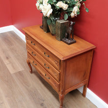 Load image into Gallery viewer, x SOLD Vintage French Chest of Drawers, Oak and Brass Handle Hall Cabinet Lamp Cupboard B10198