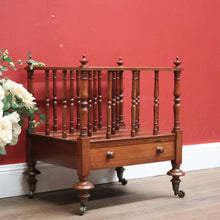 Load image into Gallery viewer, Antique English Music Canterbury , Magazine Holder, with Drawer to Base, Brass B11234