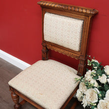 Load image into Gallery viewer, x SOLD Pair of Chairs, Church Hall Chairs, Antique French Fabric and Walnut Chairs. B10373