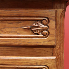 Load image into Gallery viewer, x SOLD Vintage French Chest of Drawers, Oak and Brass Handle Hall Cabinet Lamp Cupboard B10198