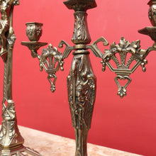 Load image into Gallery viewer, x SOLD Antique French Brass Church Altar Cross Crucifix Trio with Candle Stick Holders B10547