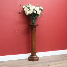 Load image into Gallery viewer, x SOLD Antique French Oak Pedestal, Plant stand in Oak Timbers, Statue Stand or Holder B11248