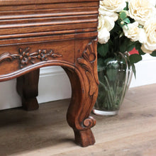 Load image into Gallery viewer, x SOLD Antique French Oak Hall Seat, Entry Slat Back Chair Bench Seat Chair Settle B10654