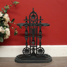 Load image into Gallery viewer, x SOLD Vintage French Cast Iron Umbrella Stand with Drip Tray, Cane Stand, or Door Stop. B10155