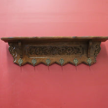 Load image into Gallery viewer, x SOLD Vintage French Oak Coat Rack with 6 Original Brass Coat Hooks, Ready to Hang B10496