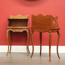 Load image into Gallery viewer, x SOLD Pair of Antique Bedside Cabinets Tables, French Oak Lamp Tables, Side Tables. B10525