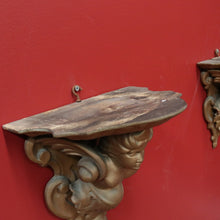 Load image into Gallery viewer, x SOLD Pair of Antique French Wall Sconces, Gilt Winged Angel Wall Bracket Wall Shelves B10974