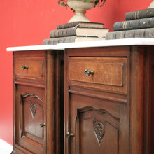 Load image into Gallery viewer, x SOLD Pair of Antique French Oak Bedside Cabinets, Lamp Tables with Tier Storage Base B10566