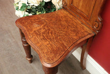 Load image into Gallery viewer, x SOLD Antique English Hall Chair, Oak Shield Back Hall Chair, Dressing Table Chair. B9428