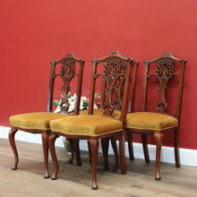 Load image into Gallery viewer, x SOLD Set of 4 Antique English Dining Chairs, 4 Mahogany Kitchen Chairs, Hall Chairs B10681
