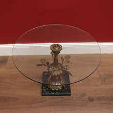Load image into Gallery viewer, x SOLD Vintage Italian Lamp Table, Glass, Marble and Brass Flower Side Table Hall Table B10738