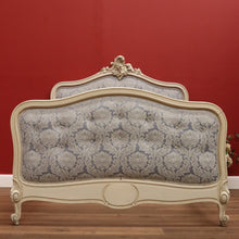 Load image into Gallery viewer, Antique French Painted Double Bed, Padded Buttoned Headboard and Foot Bed B10764