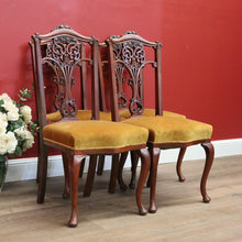 Load image into Gallery viewer, x SOLD Set of 4 Antique English Dining Chairs, 4 Mahogany Kitchen Chairs, Hall Chairs B10681