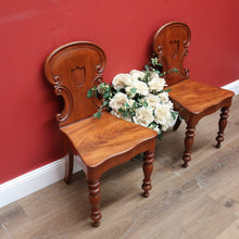 Load image into Gallery viewer, x SOLD Pair of Antique English Mahogany Hall Chairs, English Church Chairs, Shield Back B11108