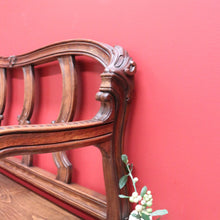 Load image into Gallery viewer, x SOLD Antique French Oak Hall Seat, Entry Slat Back Chair Bench Seat Chair Settle B10654