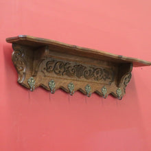 Load image into Gallery viewer, x SOLD Vintage French Oak Coat Rack with 6 Original Brass Coat Hooks, Ready to Hang B10496