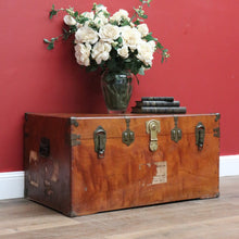 Load image into Gallery viewer, x SOLD Antique English Camphor Box, Marriage Chest, Coffee Table, Toy or Blanket Box B10977