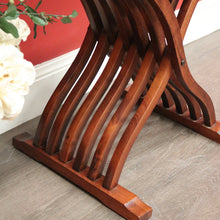 Load image into Gallery viewer, x SOLD Vintage French X Frame Hall Chair, Carved Savonarola Cross Frame Office Chair. B10271