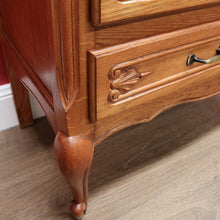 Load image into Gallery viewer, x SOLD Vintage French Chest of Drawers, Oak and Brass Handle Hall Cabinet Lamp Cupboard B10198