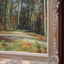 Load image into Gallery viewer, x SOLD Antique Oil on Canvas, Signed Van Lens Bottom Right, Forest Scene, Framed Oil. B11220